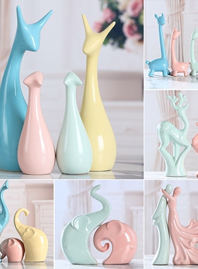 马卡龙奶油风陶瓷装饰摆件高级感