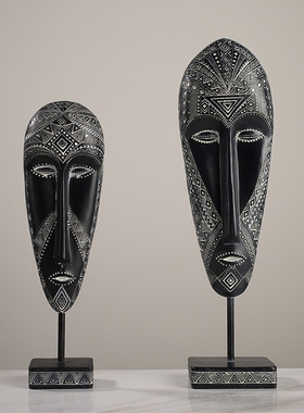 非洲古典艺术人脸面具客厅摆件