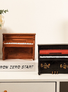 美式钢琴小摆件仿真乐器模型道具