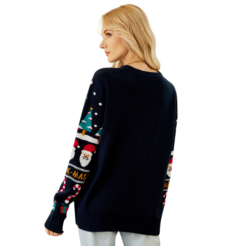 Sweater Women's Christmas Tree Knit Thick Sweater clothes-图3