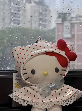 日本代雨衣款波点hellokitty猫包包小挂件可爱女生挂饰礼物