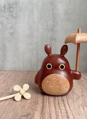 乌檀木龙猫音乐盒摆件八音盒