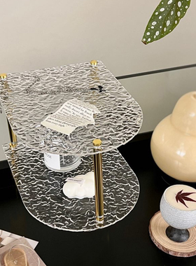 亚克力透明托盘甜品台饰品摆件收纳架茶歇餐厅下午茶点心展示架