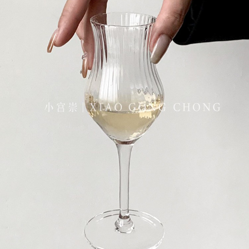 新中式ins风竖纹收腰酒杯玻璃杯闻香杯品鉴酒杯香槟杯冷萃茶杯子,淘宝优惠券,粉丝福利购,淘宝优惠卷