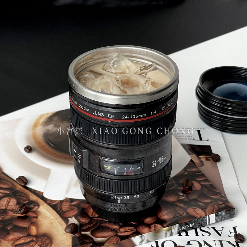 镜头单反摄影保温杯小众设计高级感个性摄像水杯相机男生咖啡杯子-图0