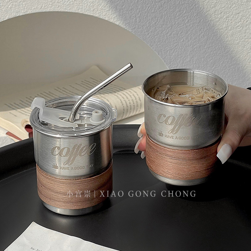 小众设计高颜值304不锈钢咖啡杯浓缩冰美式拿铁杯牛奶杯饮料杯子 - 图2