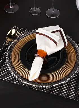 美式风餐具会所展示盘碟子摆台