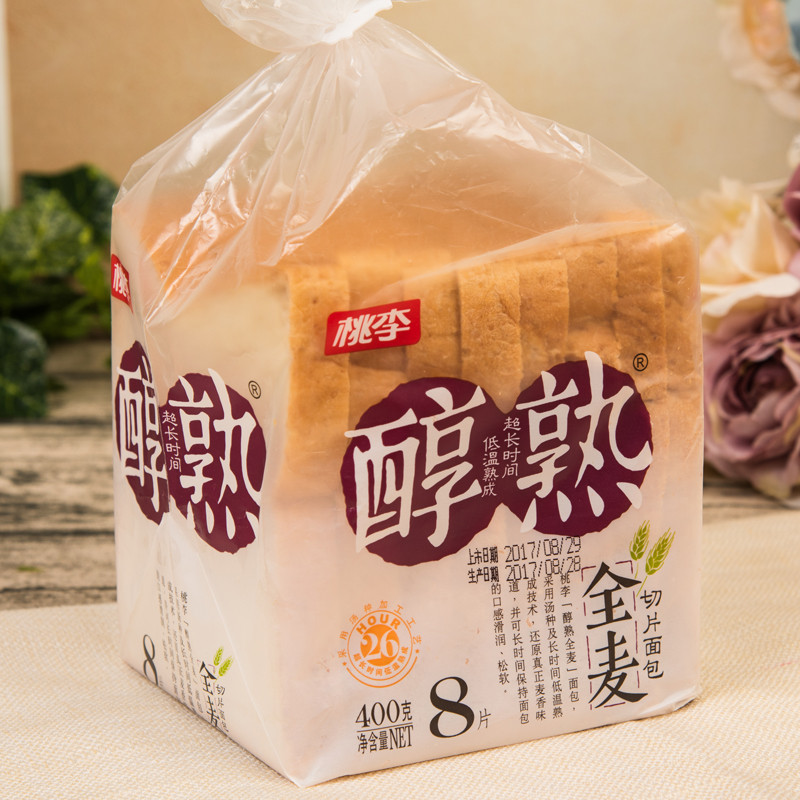桃李醇熟全麦切片面包 400克/袋