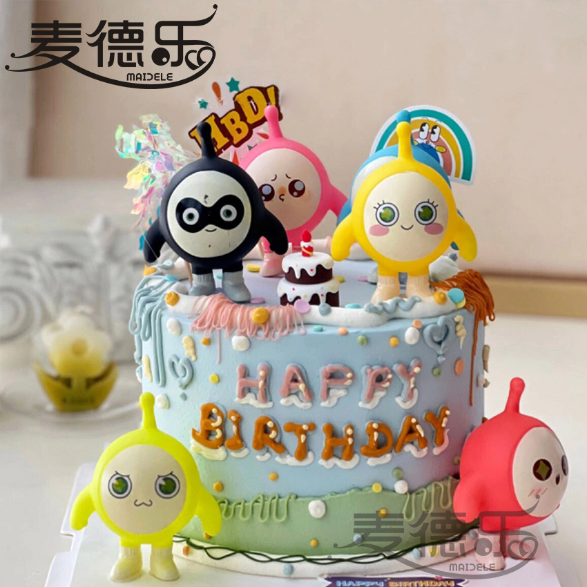 上海儿童创意男孩粉色女孩10周岁蛋仔派队黄蛋满月100天生日蛋糕-图2