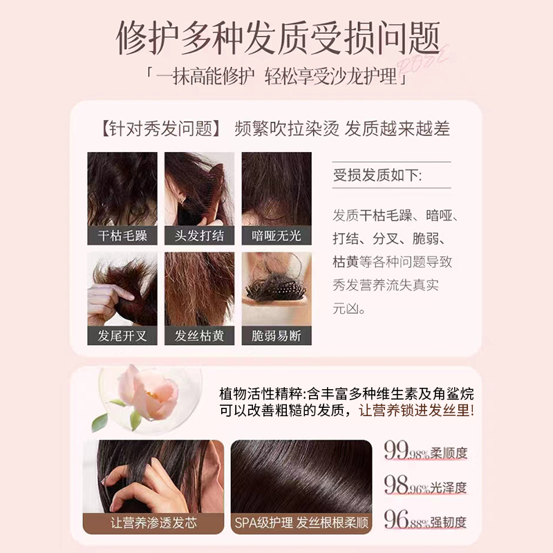 正品菲灵发道发膜女柔顺修复干枯补水护发素保湿顺滑改善毛躁倒膜 - 图0