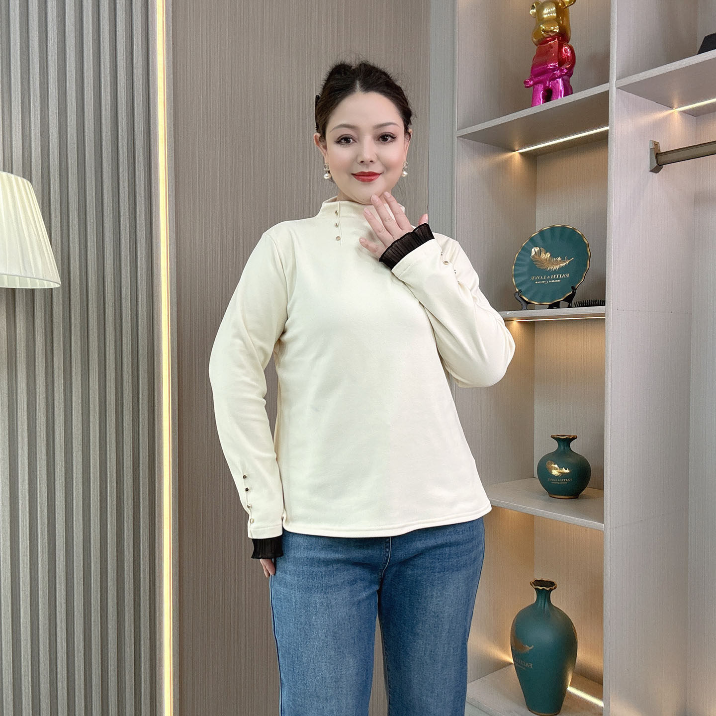 微胖mm秋冬高端大码半高领女士德绒保暖上衣巨好看长袖T恤打底衫,淘宝优惠券,粉丝福利购,淘宝优惠卷