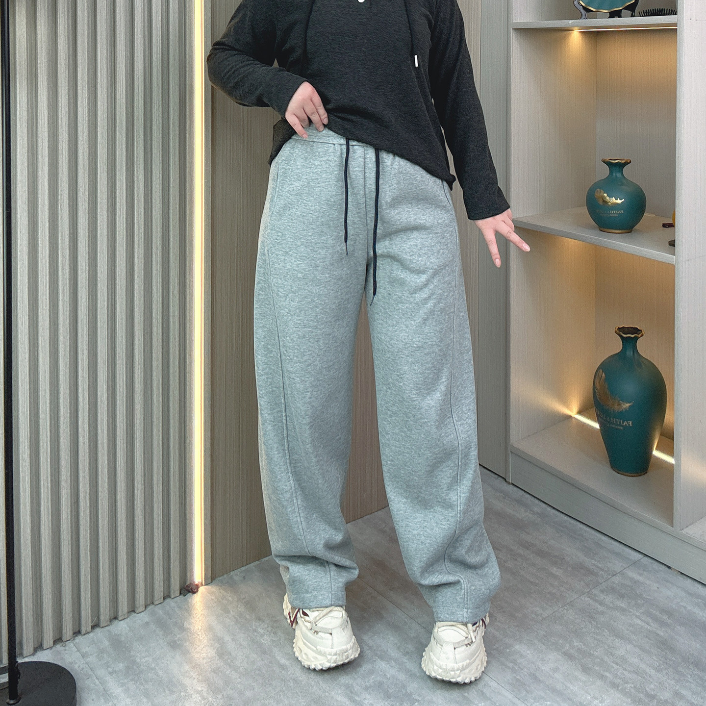 大码加绒显瘦直筒运动裤女大码胖mm冬季香蕉卫裤宽松春秋休闲裤子,淘宝优惠券,粉丝福利购,淘宝优惠卷