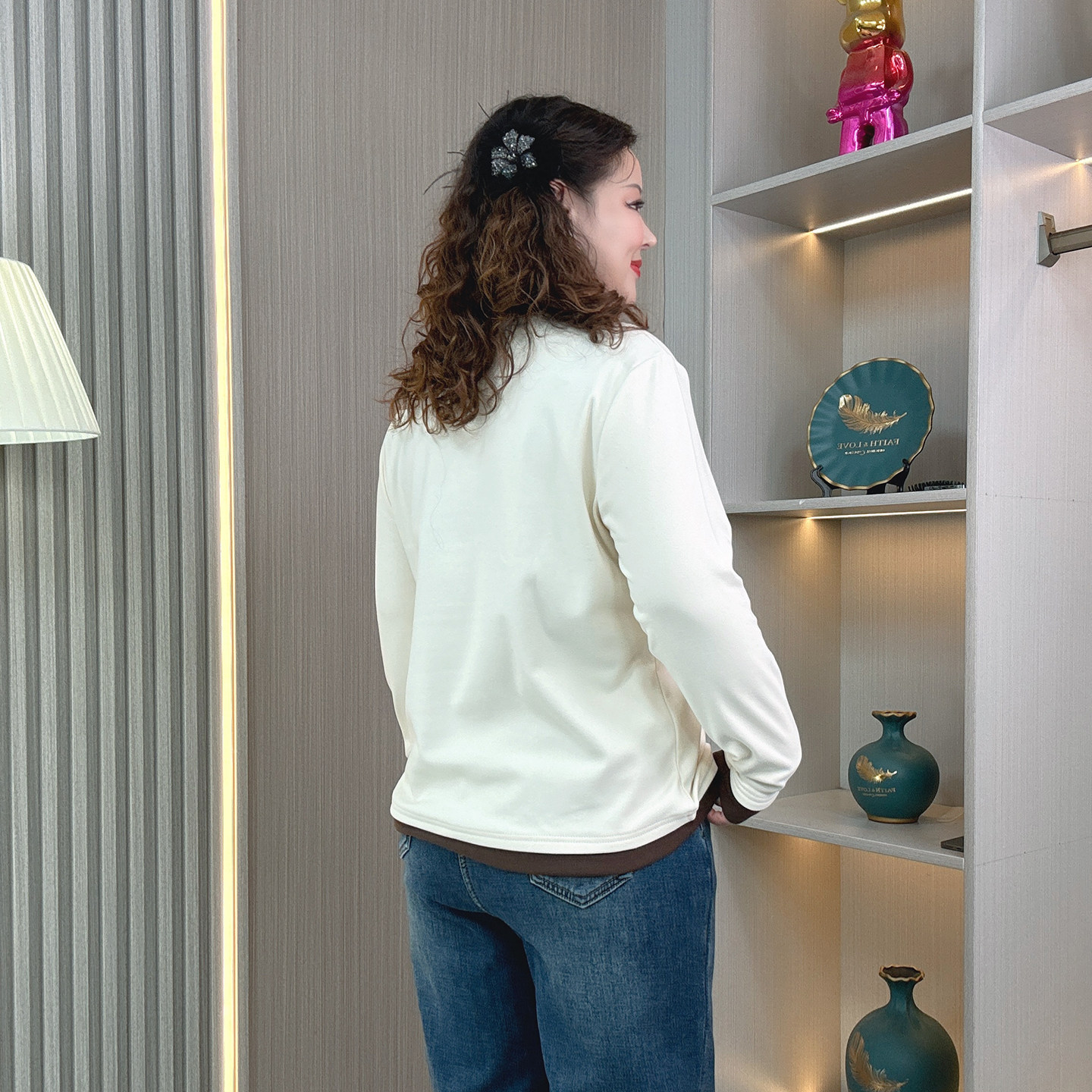 拼色假两件双面磨毛德绒长袖T恤女冬季大码胖mm叠穿内搭打底衫潮,淘宝优惠券,粉丝福利购,淘宝优惠卷