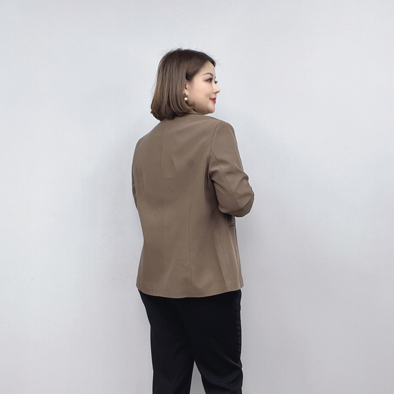 高级感春秋季休闲西服上衣大码女装200斤胖MM显瘦黑色西装女外套,淘宝优惠券,粉丝福利购,淘宝优惠卷