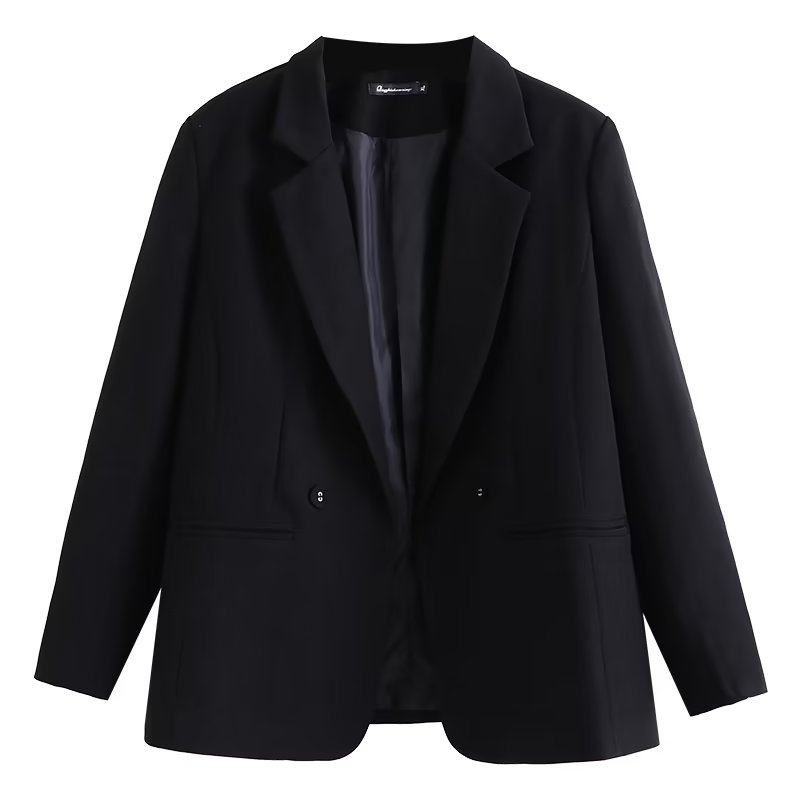 高级感春秋季休闲西服上衣大码女装200斤胖MM显瘦黑色西装女外套,淘宝优惠券,粉丝福利购,淘宝优惠卷