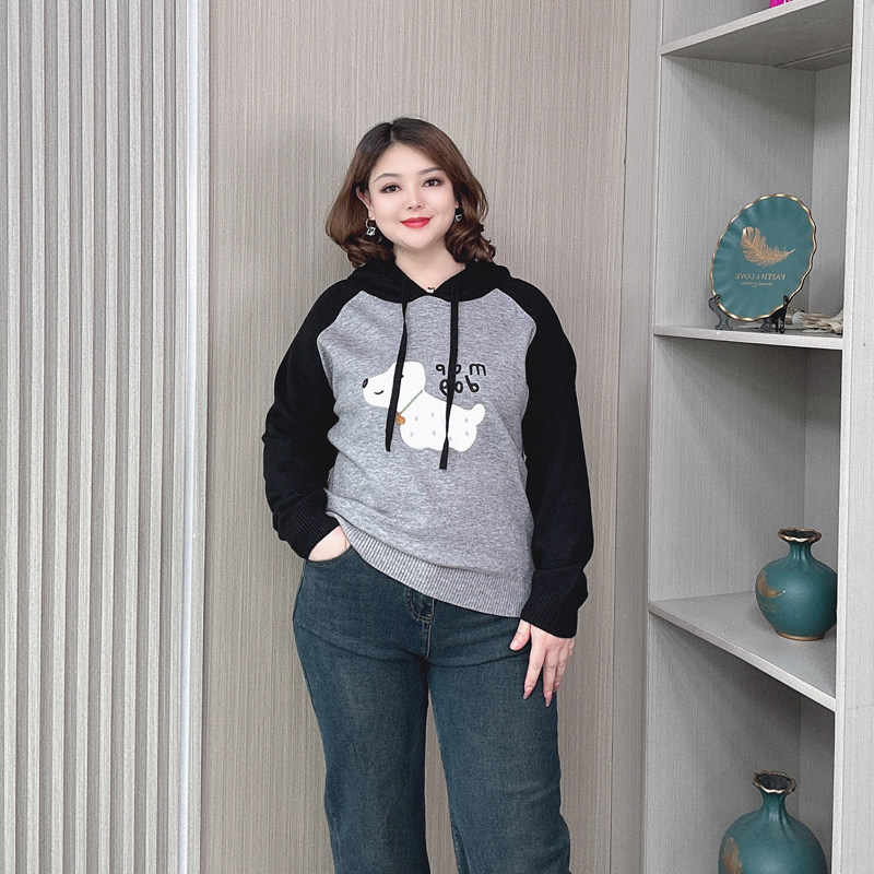 大码女装韩版抽绳拼色刺绣连帽针织衫女胖mm宽松显瘦遮肉软糯毛衣,淘宝优惠券,粉丝福利购,淘宝优惠卷