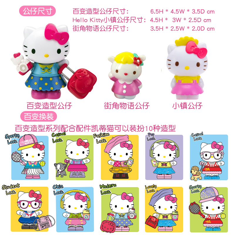 Hello kitty凯蒂猫玩具公仔百变造型梦想房间环球旅行日常生活