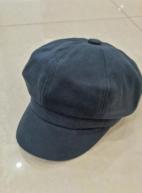 复古风毛呢贝雷帽显脸小八角帽英伦风蓝色黄色画家帽报童帽子潮