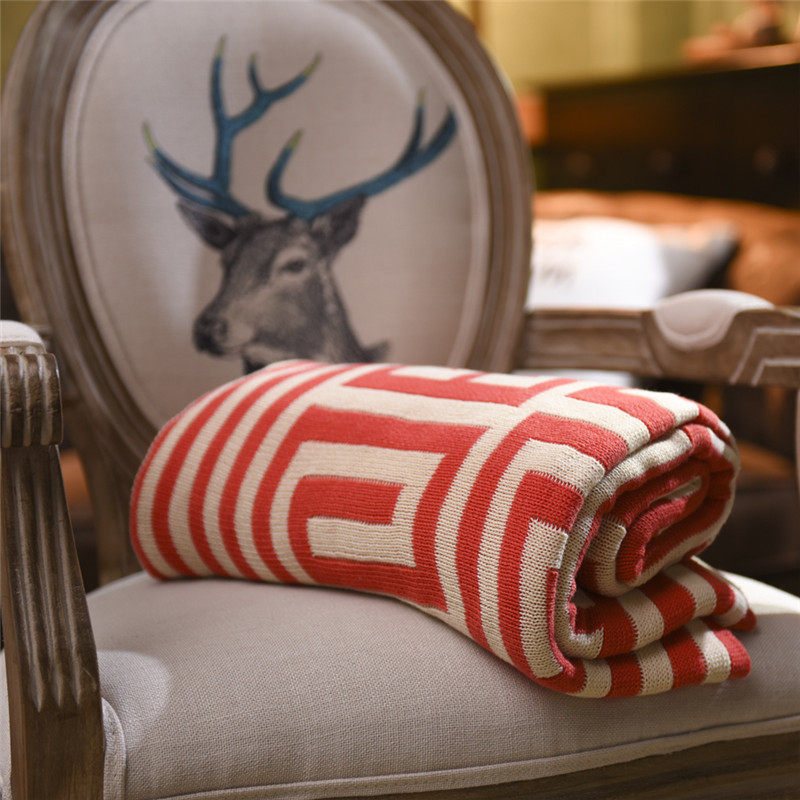 【针织】北欧回纹针织毯线毯沙发毯休闲毯床尾床旗毯子盖毯装饰毯,淘宝优惠券,粉丝福利购,淘宝优惠卷