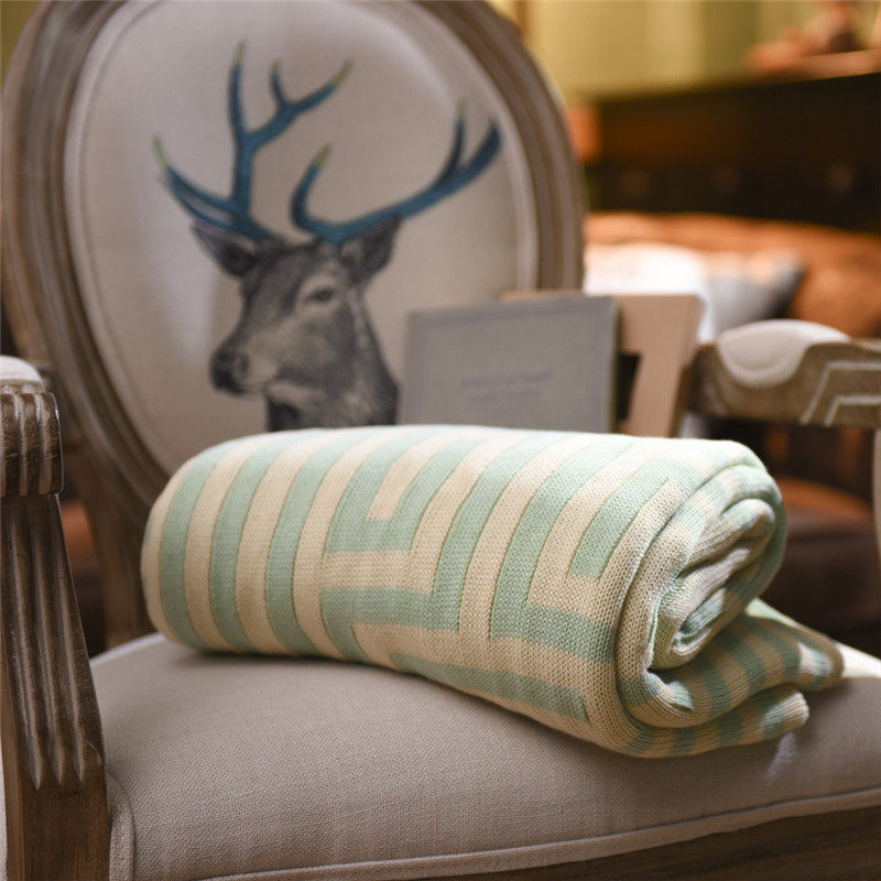 【针织】北欧回纹针织毯线毯沙发毯休闲毯床尾床旗毯子盖毯装饰毯,淘宝优惠券,粉丝福利购,淘宝优惠卷