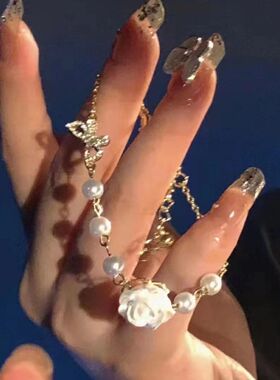 山茶花手链女高级感ins小众设计