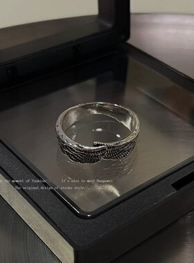 ins暗黑百搭恶魔与天使戒指复古情侣对戒高级感开口指环个性手饰