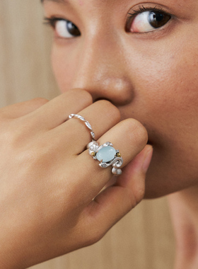 原创设计海蓝宝戒指女款