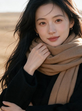 新年仿羊绒围巾女秋冬季韩系酒红色送妈妈中老年人羊年本命年保暖