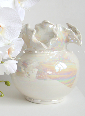 珠光幻彩陶瓷花瓶设计款装饰摆件