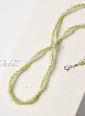 麻花双层橄榄石锁骨链追逐CHASE
