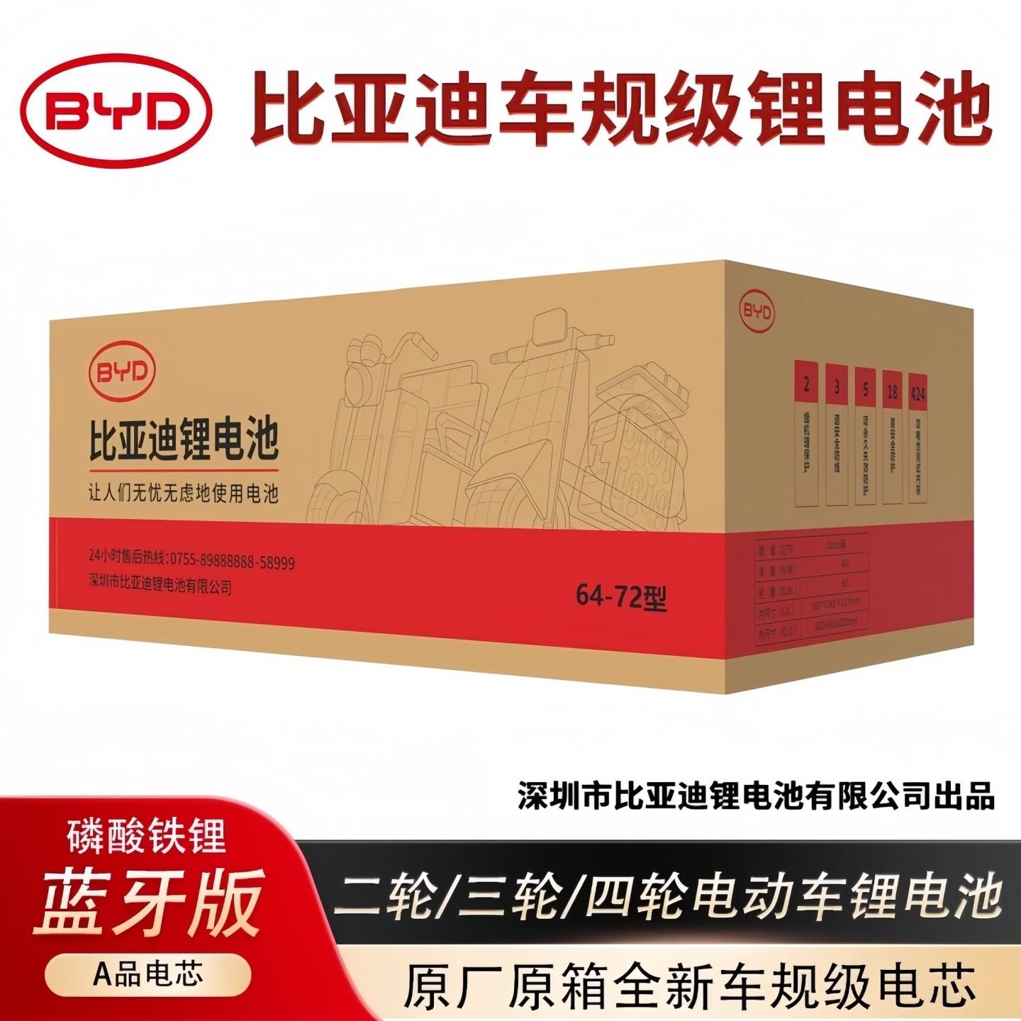 BYD/比亚迪磷酸铁锂新国标车规级A品电芯48V 60V 72V电动车锂电池 - 图1