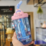 Милый пластиковый высококачественный стакан для школьников со стаканом, палочка для смешивания, защита при падении, популярно в интернете