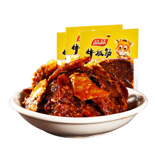 品品牛板筋40g*20袋 包邮 四川特产麻辣烧烤牛蹄筋牛筋零食小吃 - 图3