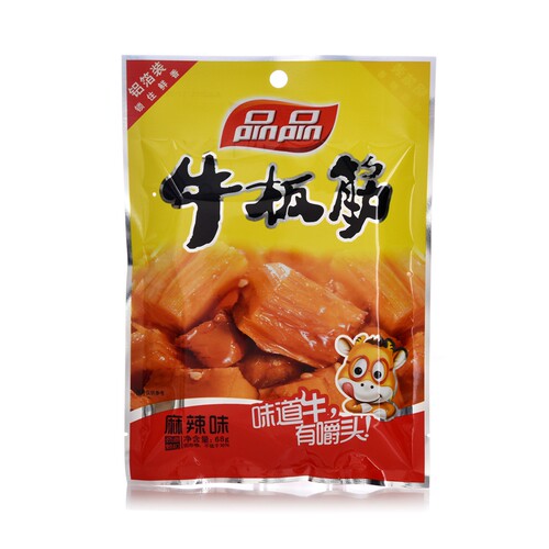 品品牛板筋68g*10袋包邮 四川特产小包装麻辣烧烤牛肉干牛筋辣条 - 图2