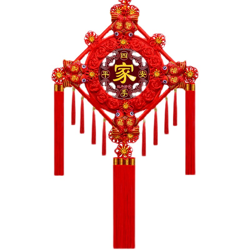 中国结客厅桃木挂件大号福字玄关背景墙红色小平安结喜庆乔迁装饰