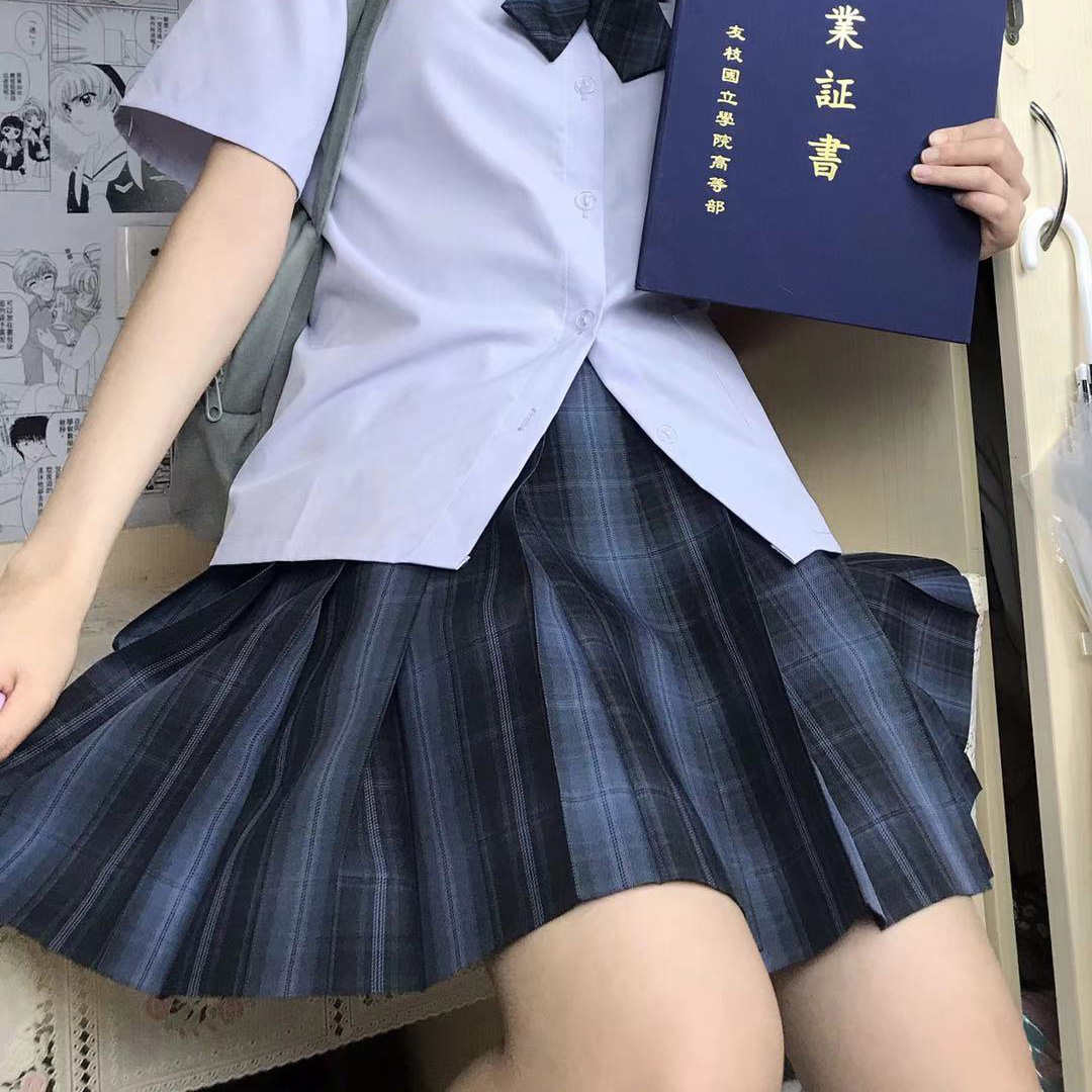 原创正版JK制服格裙女生春季双子百褶裙大码买一送一半身裙现货 - 图0