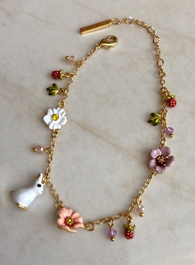 法国彩绘小兔子饰品生日礼物