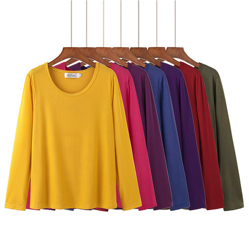 加肥加大码女装打底衫春季显瘦长袖200斤胖MM网纱弹力打底上衣女 - 图3