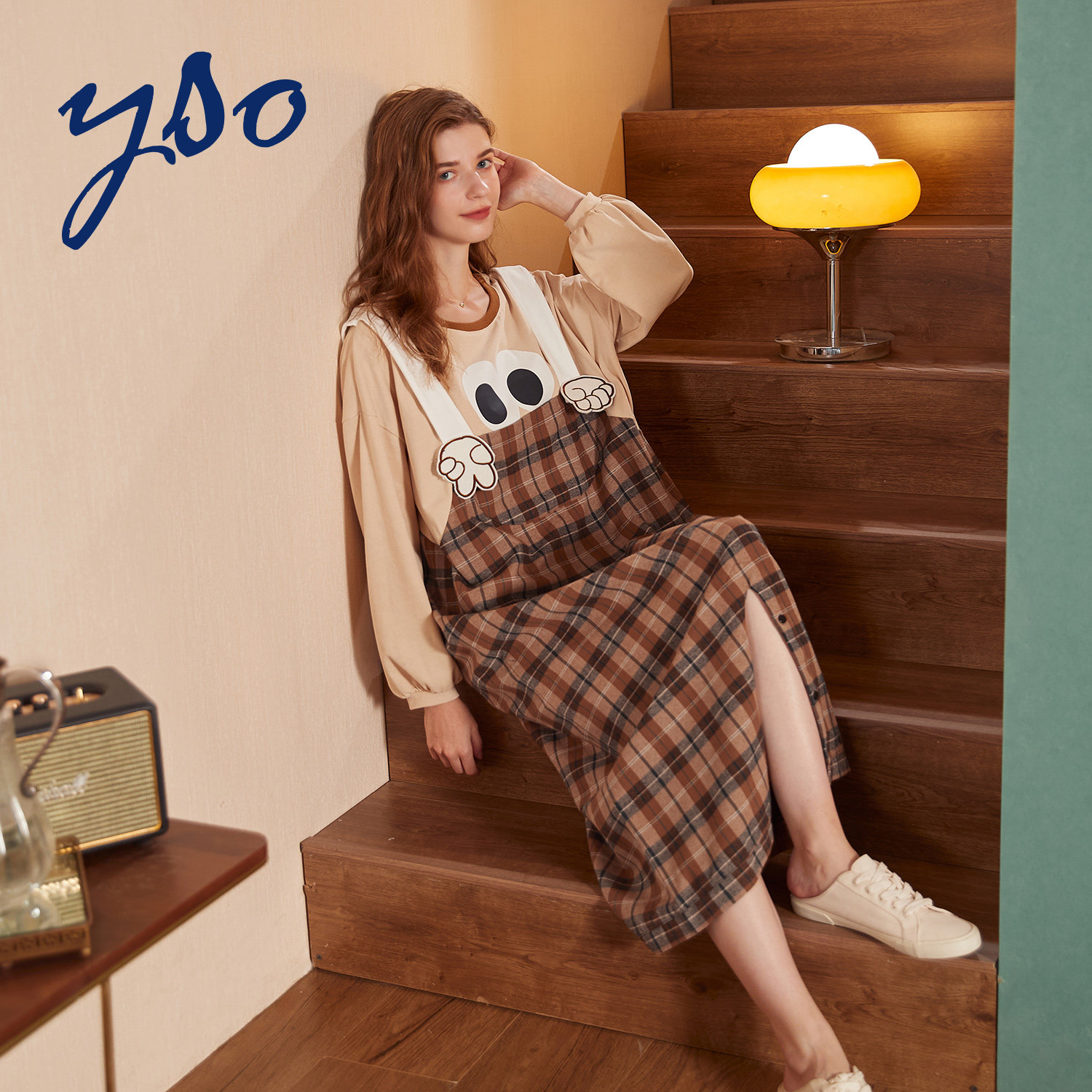 yso春秋2022年新款大眼仔纯棉睡衣 yso睡衣/家居服套装