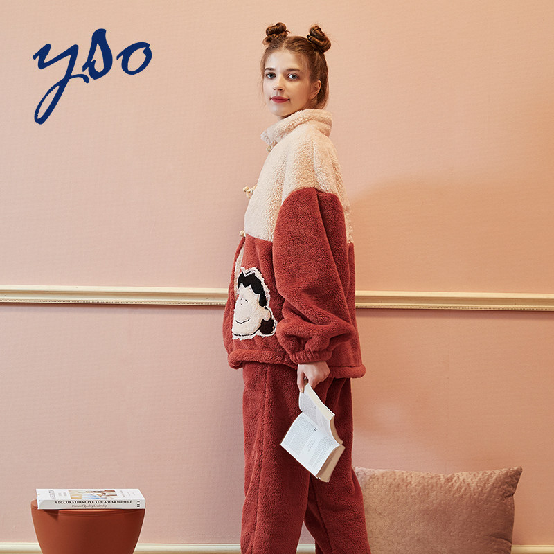 yso秋冬珊瑚绒家居服套装卡通睡衣 yso睡衣/家居服套装
