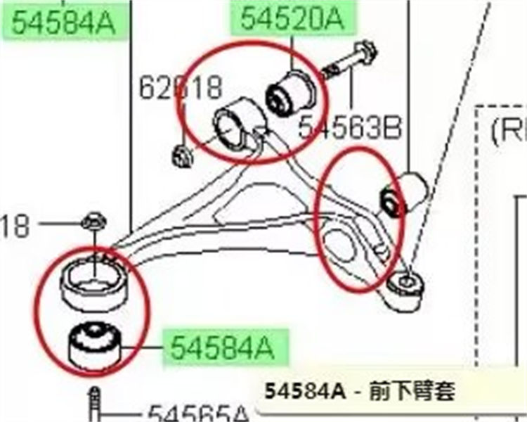 现代进口雅尊下摆臂胶套下悬挂衬套下支臂悬挂胶套三角臂胶套原厂-图3