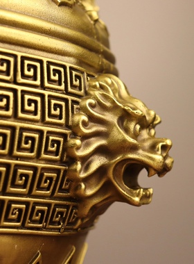 全铜四方纳财金蟾店铺收银台摆件