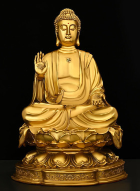 纯黄铜如来佛祖天坛佛像摆件平安药师佛大日如来释迦摩尼阿弥陀佛