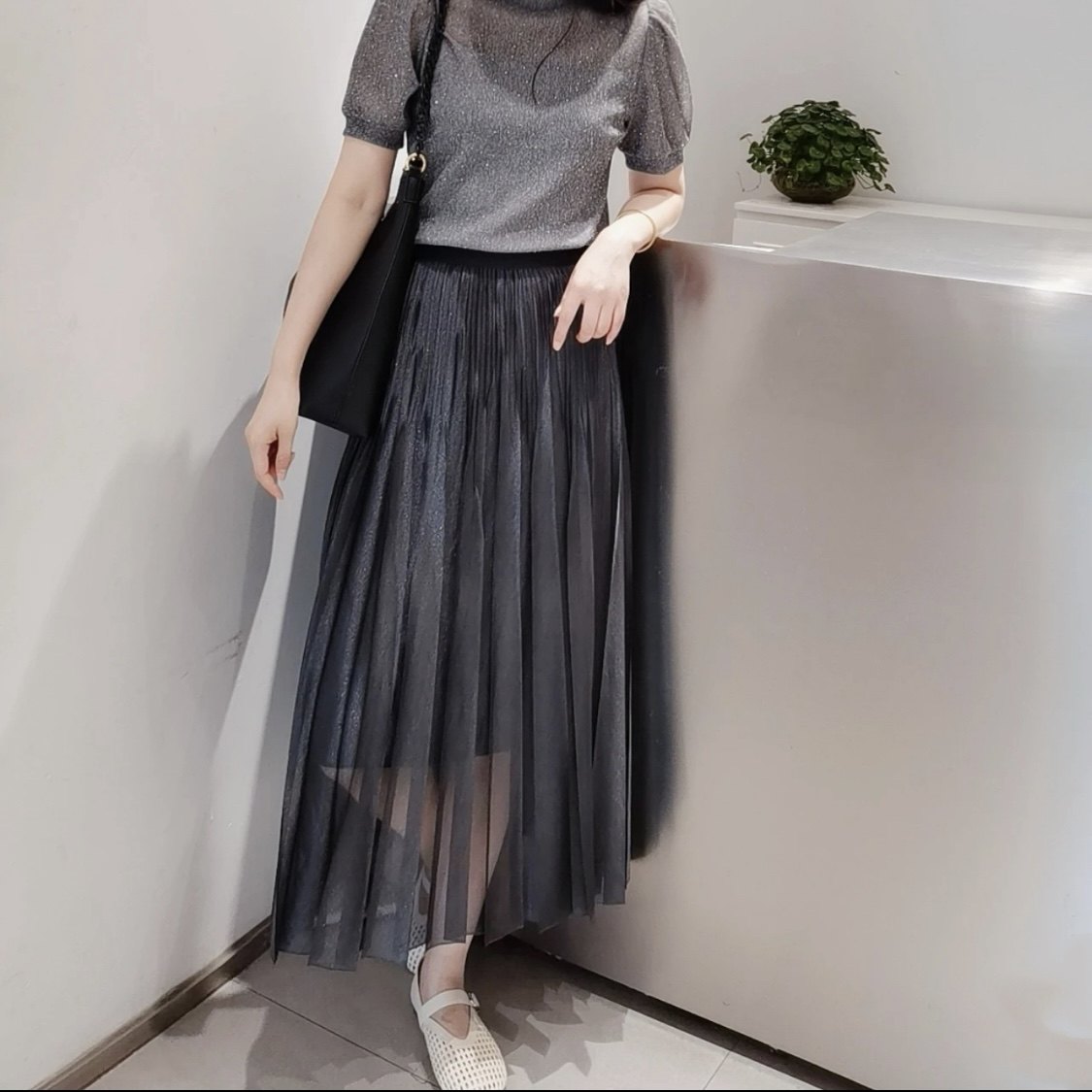 S系列｜专柜正品·24秋冬通勤百搭松紧腰百褶裙半身长裙S24411408,淘宝优惠券,粉丝福利购,淘宝优惠卷
