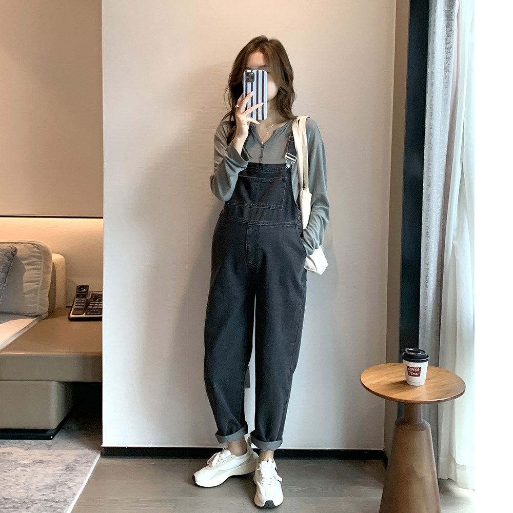 减龄显瘦～孕妇背带裤套装春秋装外穿大码休闲牛仔哈伦裤孕妇裤子,淘宝优惠券,粉丝福利购,淘宝优惠卷