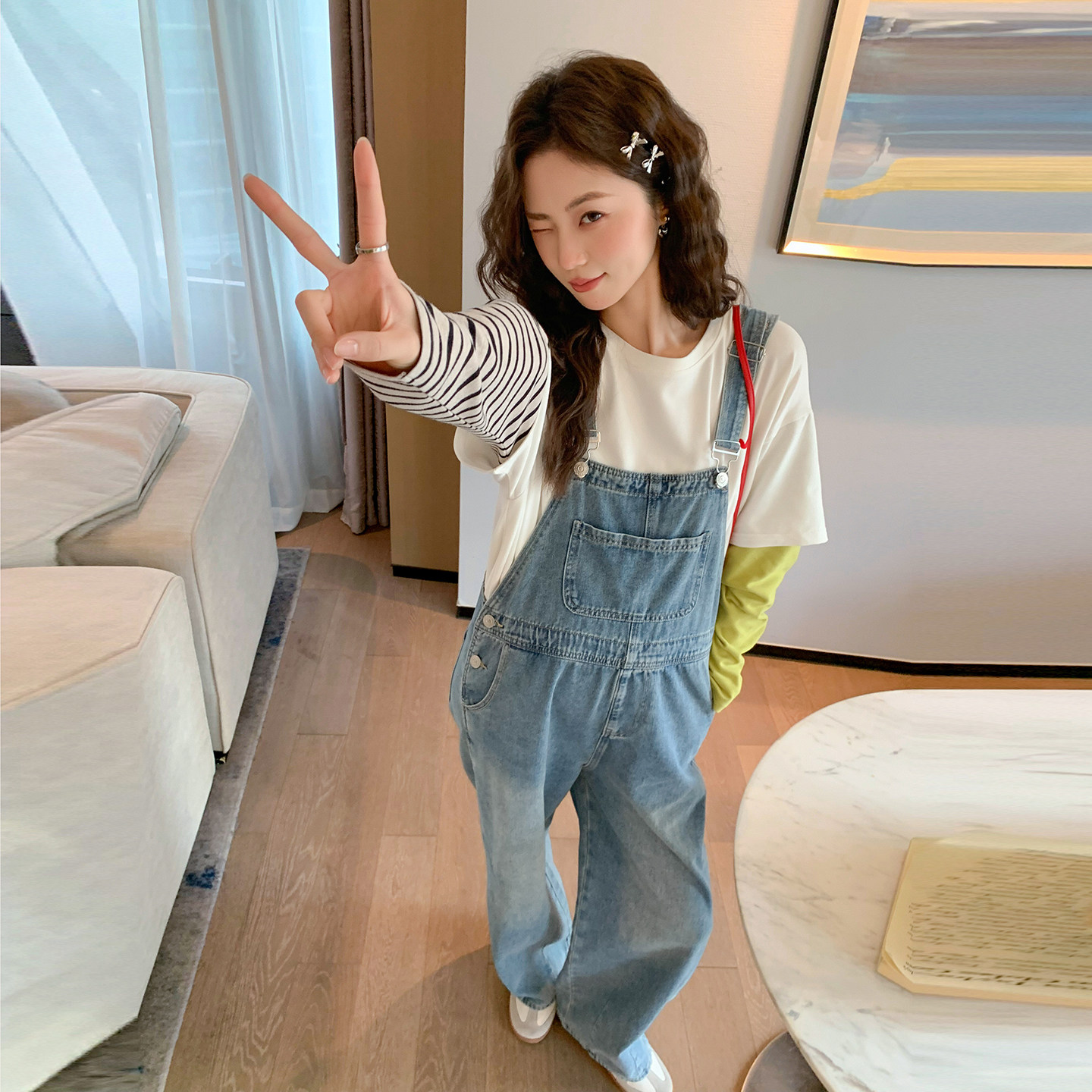 ◆诺初◆孕妇背带裤春秋宽松修身牛仔裤韩版减龄百搭连体裤休闲裤,淘宝优惠券,粉丝福利购,淘宝优惠卷