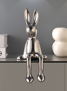 兔子摆件陶瓷吉祥物高级感