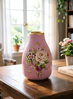 高颜值陶瓷花瓶摆件插花器高级感迷你小花瓶轻奢家居装饰品摆设
