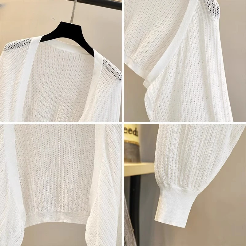 冰丝防晒开衫女士夏季薄款镂空披肩罩衫灯笼袖小坎肩外套,淘宝优惠券,粉丝福利购,淘宝优惠卷