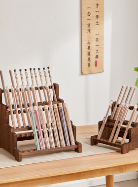 实木香筒展示架发簪收纳陈列架子